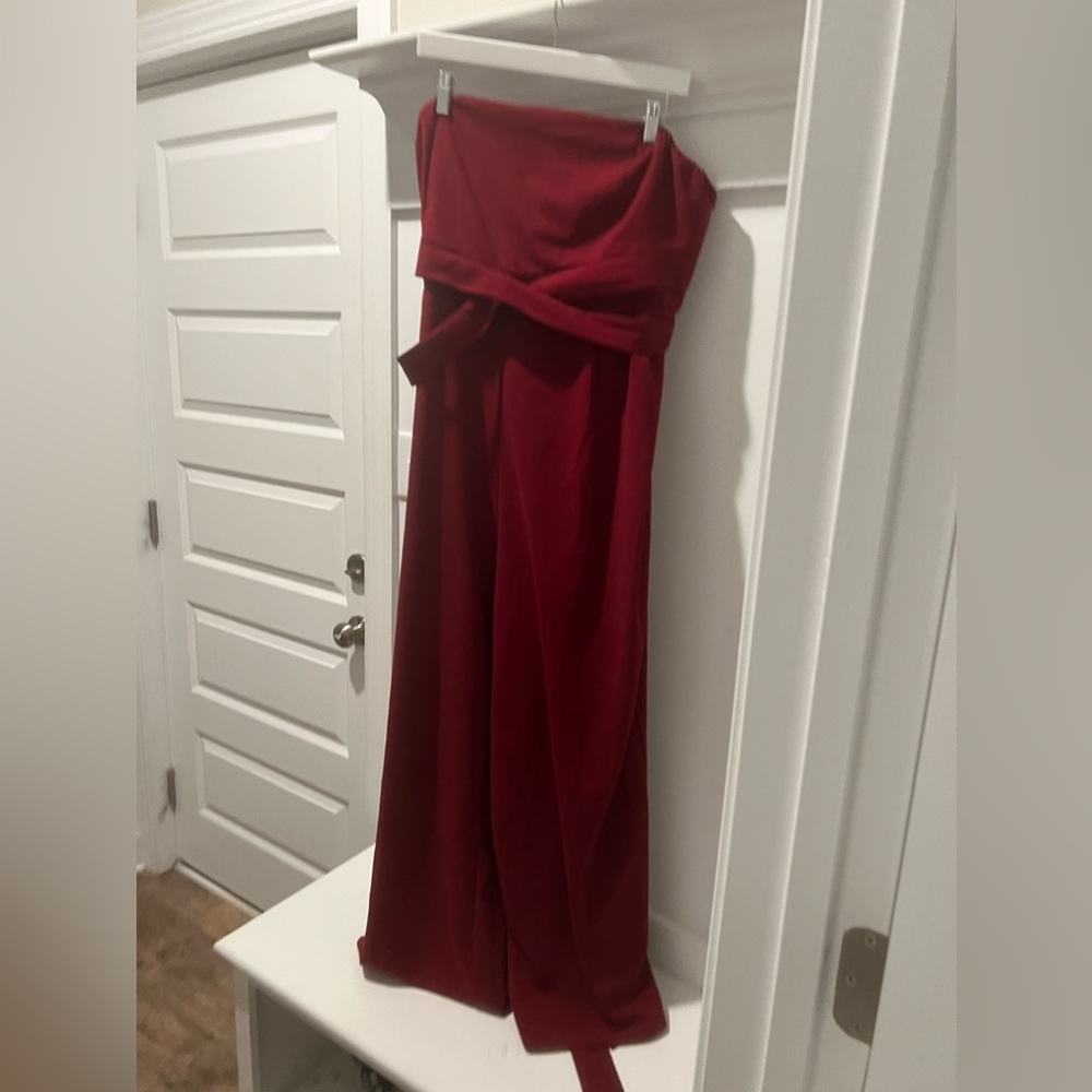 Burgundy Strapless Romper